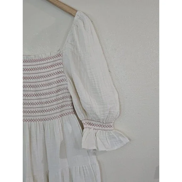 Nothing Fits But Yumi Dress Womens Size Medium Cream Puff Sleeve Mommy & Me - Picture 5 of 15